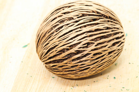 Close up of Cerbera odollam or Pong-pong on woodenの写真素材