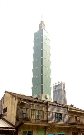 View of Taichung military dependants village and Taipei 101のeditorial素材
