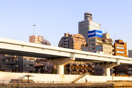 JAPAN - April 21th 2018 View of sumida river viewpoint ,tokyo
