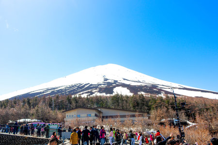 JAPAN - April 19th 2018 View of Fujisan on 05th Station Mt Fuji Japanのeditorial素材