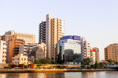 Cityscape at sumida river viewpoint ,Japanの写真素材