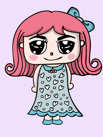 Girl cute character design illustrationのイラスト素材