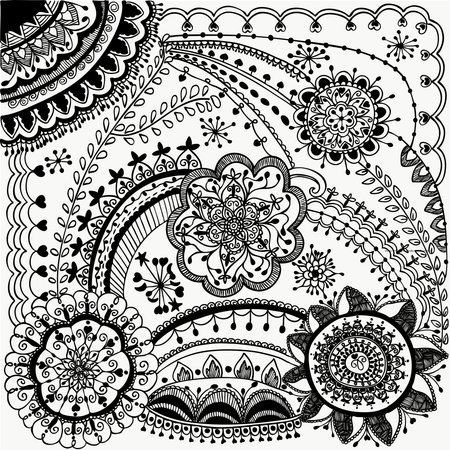 Vector of beauty Zentangle design illustrationのイラスト素材
