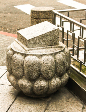 Closeup of lotus stone for decorate in taiwanの写真素材