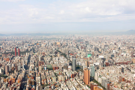 Landscape of Cityscape building in Taiwanの写真素材