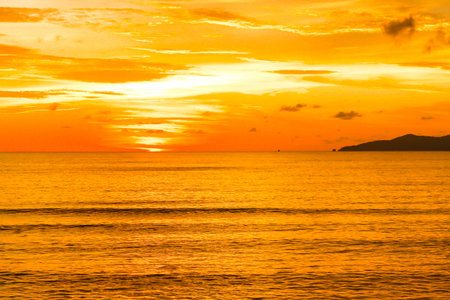 Beauty orange view of  sea sunrise in thailandの写真素材
