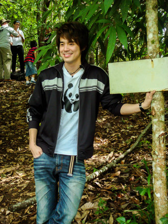 CHAINGMAI, THAILAND - JUNE 28, 2008. Kawee Tanjararak is singer Superstar acting for take photo on JUNE 28, 2008のeditorial素材
