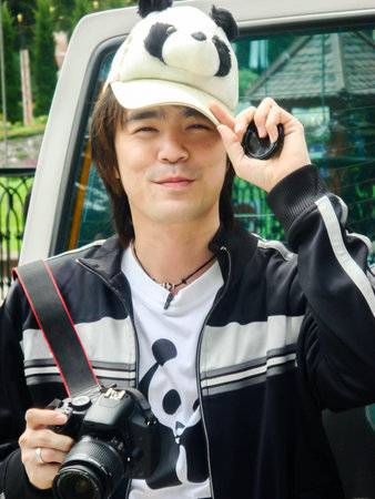 CHAINGMAI, THAILAND - JUNE 28, 2008. Kawee Tanjararak Superstar in Thailand is brand ambassador WWF in Chaingmai on JUNE 28, 2008のeditorial素材