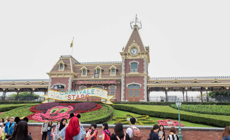 HONGKONG, HONGKONG - 30 March 2019 Carnivale stars welcome to hong kong disneyland on 30 March, 2019のeditorial素材