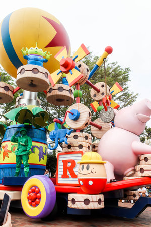 HONGKONG, HONGKONG DISNEYLAND - 30 March 2019 Close up of  Toy story parade in Hong Kong Disneyland on 30 March, 2019のeditorial素材