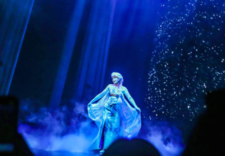 HONGKONG, HONGKONG DISNEYLAND - 30 March 2019 Close up of elsa shoe in Hong Kong Disneyland on 30...