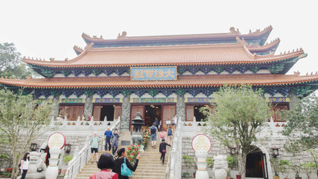 NGONG PING, HONGKONG - 29 March 2019  View of Po Lin Monastery on 29 March, 2019のeditorial素材