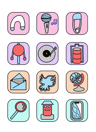 Vector of icon flat design on white backgroundのイラスト素材