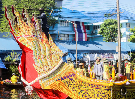 SAMUTSAKORN, THAILAND - JULY Parade candle go to temple at Katumban in Samutsakorn, Thailand on July 16, 2019のeditorial素材
