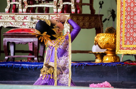 THAILAND,THAILAND -26 June 2019 Single Little child girl Thai dance on 26 June 2019のeditorial素材