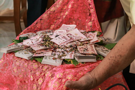 wedding ceremony in thailand Dowry bride priceの写真素材