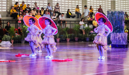 THAILAND,THAILAND -26 June 2019 group Little child girl Thai dance on 26 June 2019のeditorial素材