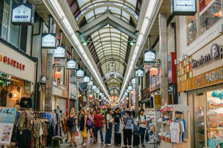Kyoto, Japan - July 22, 2019: People walking at Shinkyogoku shopping streetのeditorial素材