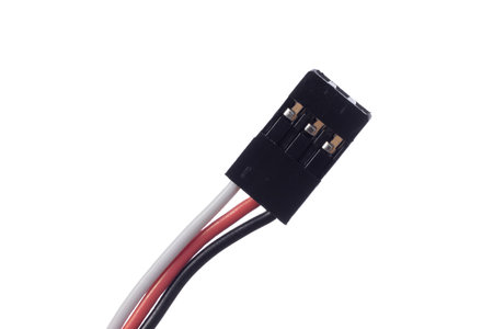 Robotics and radio control standard servomotor 3 pin connector isolated on whiteの写真素材