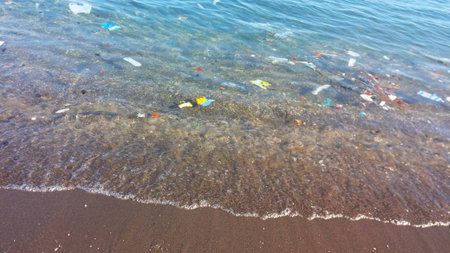 Water pollution on the beach