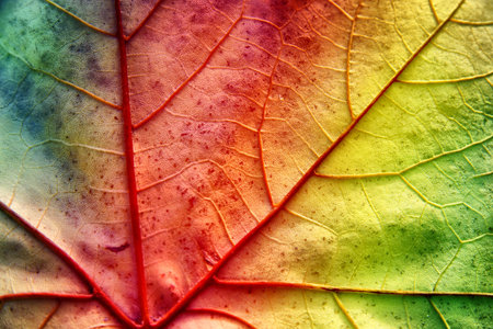 multicolor leaf with textureの写真素材