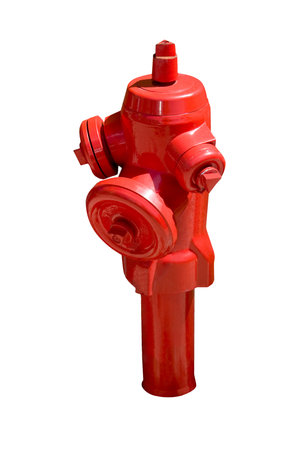 red fire hydrant isolated on whiteの写真素材