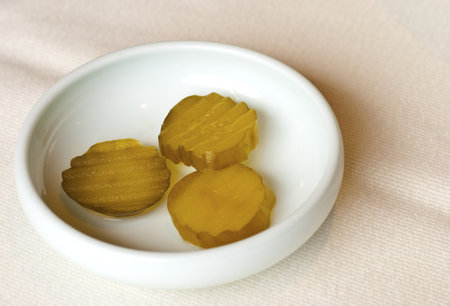 sweet korean pickles elegantly capturedの写真素材