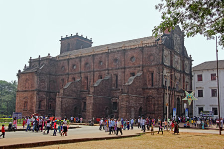 Goa, India - December 27, 2015: The historic Basilica of Bom Jesus in Old Goa, India, a UNESCO World Heritage Site where the mortal remains of St Francis Xavier is keptのeditorial素材