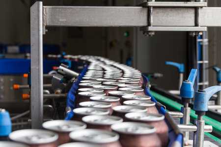 Brewery Canning Line in Actionの写真素材