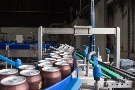 Brewery Canning Line in Actionの写真素材