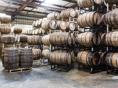Beer Aging in Barrelsの写真素材
