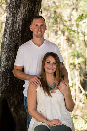 Happy Couple in the Woodsの写真素材