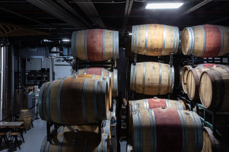 Bourbon barrel aging of beer