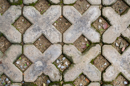 The pattern of X shape of bricksのeditorial素材