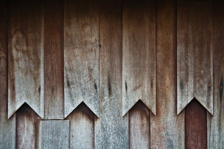Thai traditional style of wooden wall of Thai house の写真素材