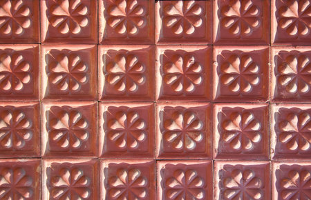 Flower pattern of house wallの写真素材