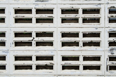 The dirty wall with rectangle hole patternの写真素材