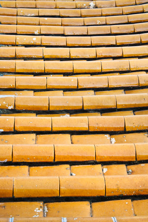 Orange ceramic roof patternの写真素材