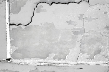 The cracked concrete wallの写真素材