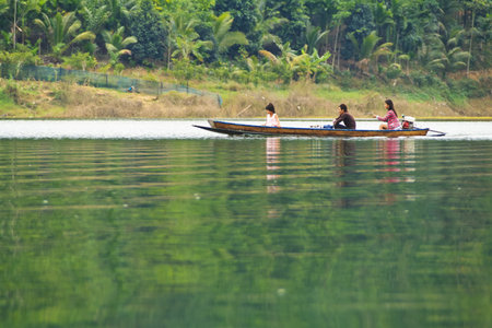 The transportation by traditional speed boat in Thailandのeditorial素材