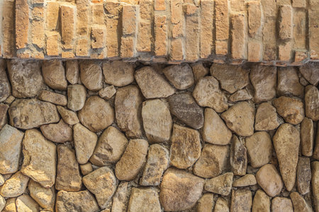 Wall made from rocksの写真素材