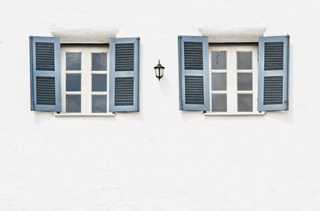 Double vintage windowsの写真素材