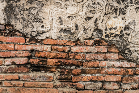 An antique wall was abandoned and fell into ruinの写真素材