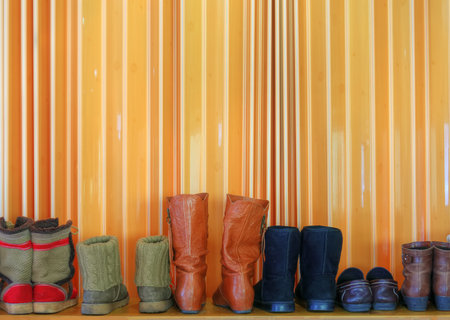 Shoes in lineの写真素材