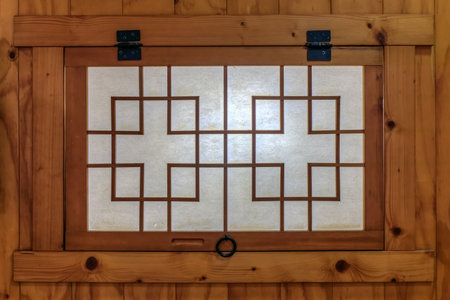 Vintage wooden window style in Asiaの写真素材