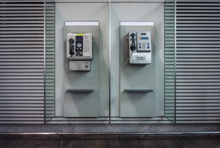 Public fixed telephones boothの写真素材