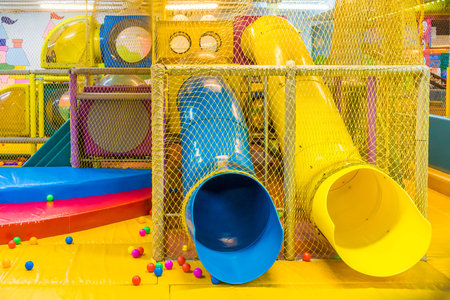 Playground in indoor amusement park for childrenの写真素材