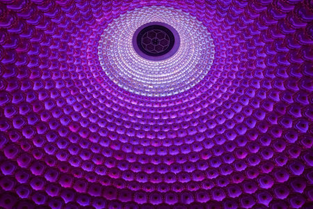 Colorful abstract interior design of the roof with the faith in Buddhism