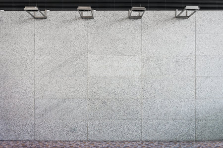 The empty ceramic tiles wall for advertisingの写真素材