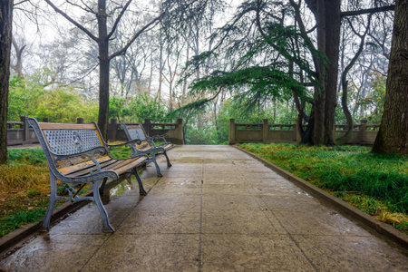Landscape view of garden around Memorial Hall of former president Dr.Sun Yat-senの写真素材